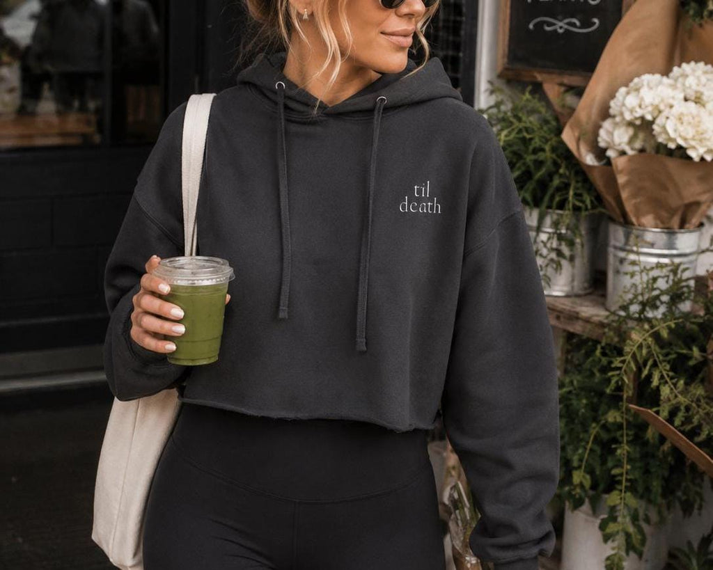Til Death Version 2 Crop Top Hoodie