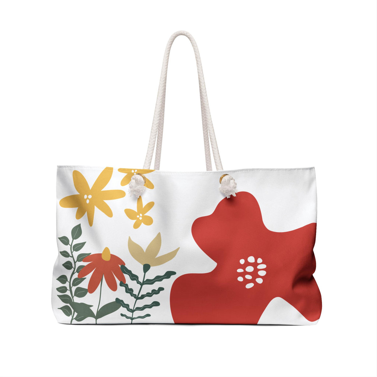 Bold Floral Weekender Bag | Abstract Flower Tote, Summer Beach Bag