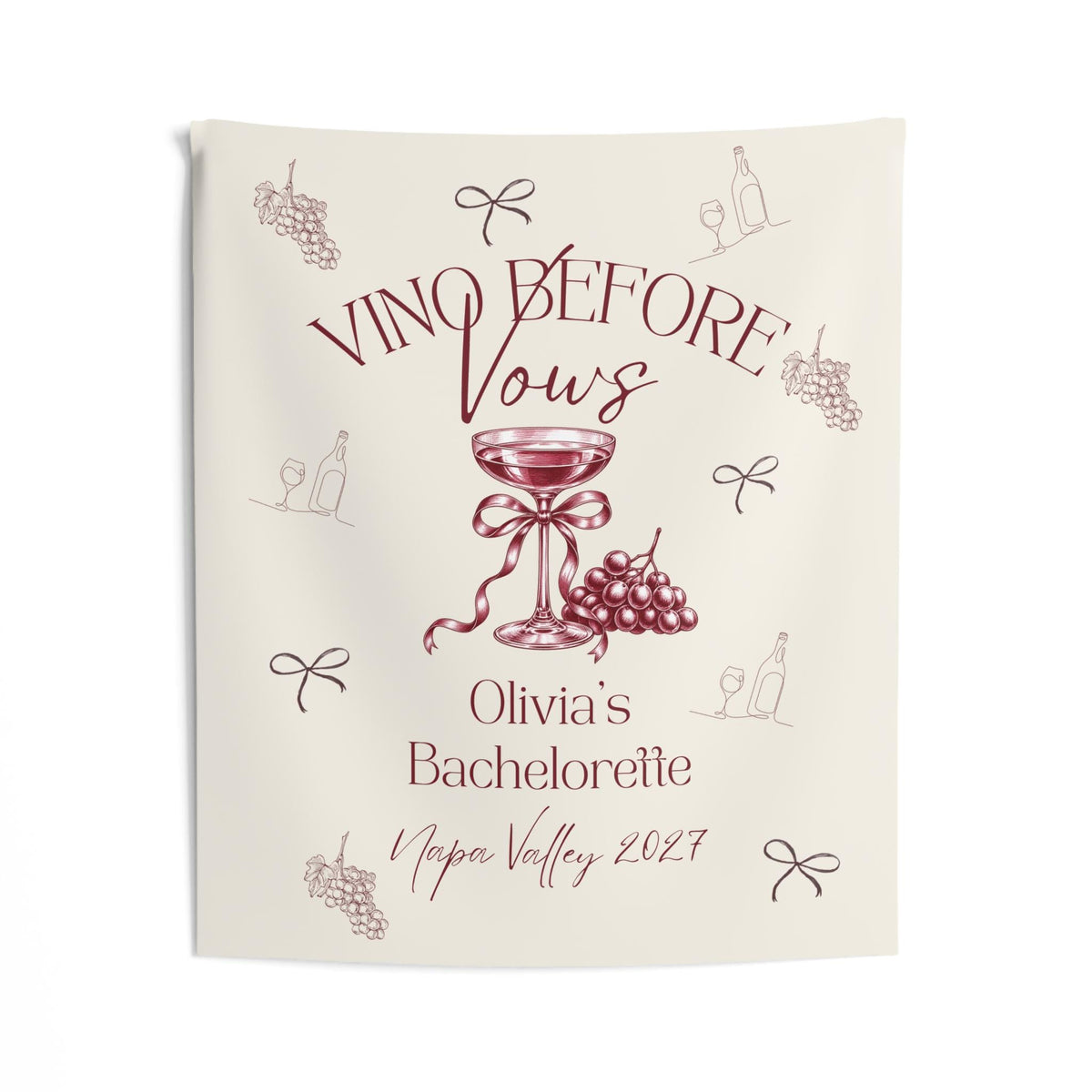 Vino Before Vows Event Banner | Wine Theme Welcome Sign
