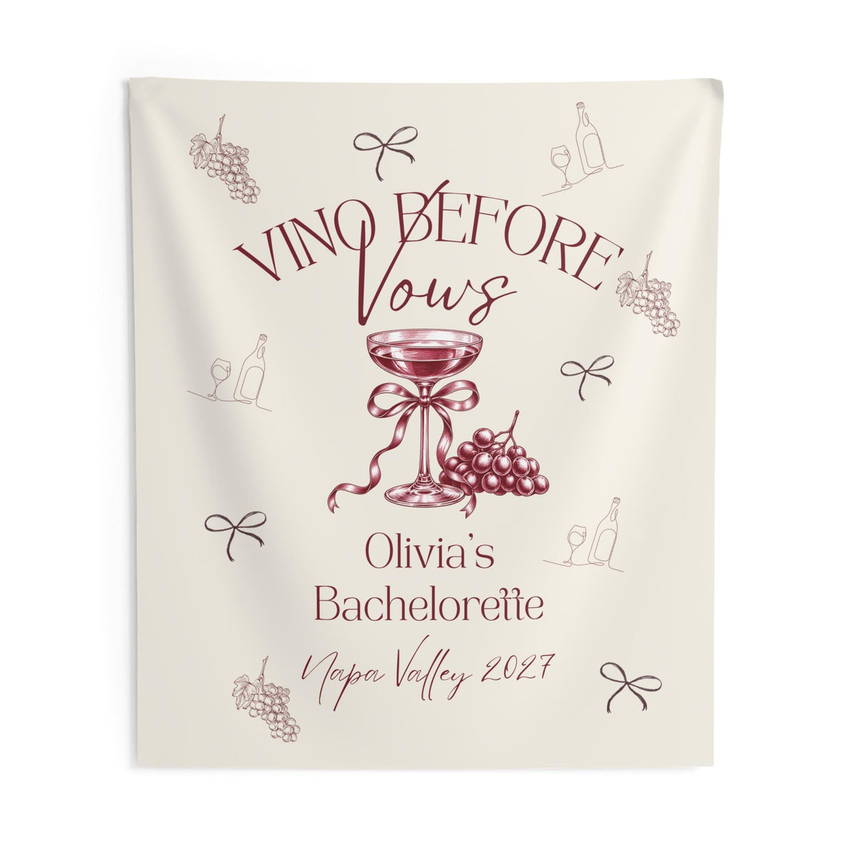 Vino Before Vows Event Banner | Wine Theme Welcome Sign