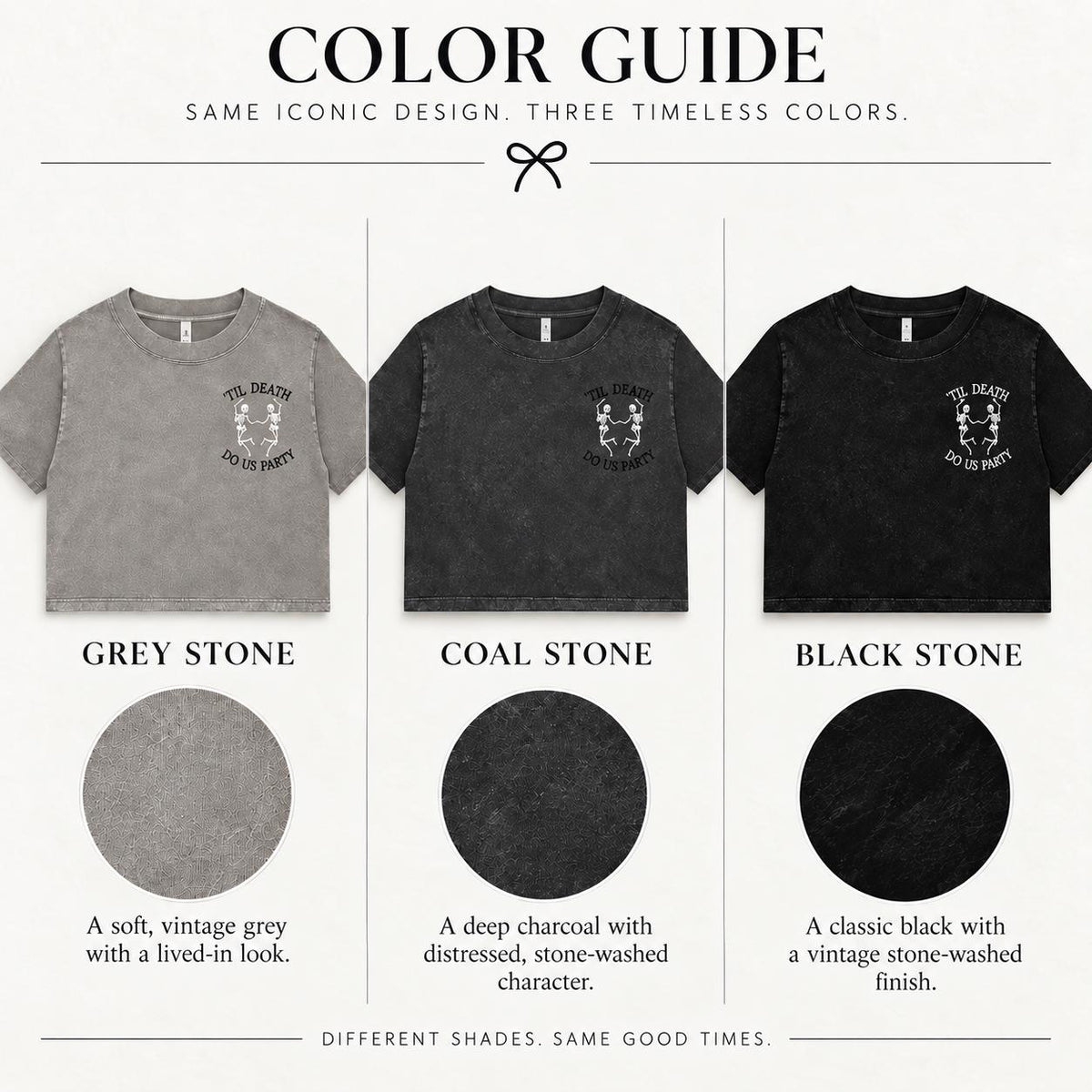Til Death Do Us Party Crop Top | Campfire Daisies Crop Tee | Women's Stone Wash Graphic T-Shirt