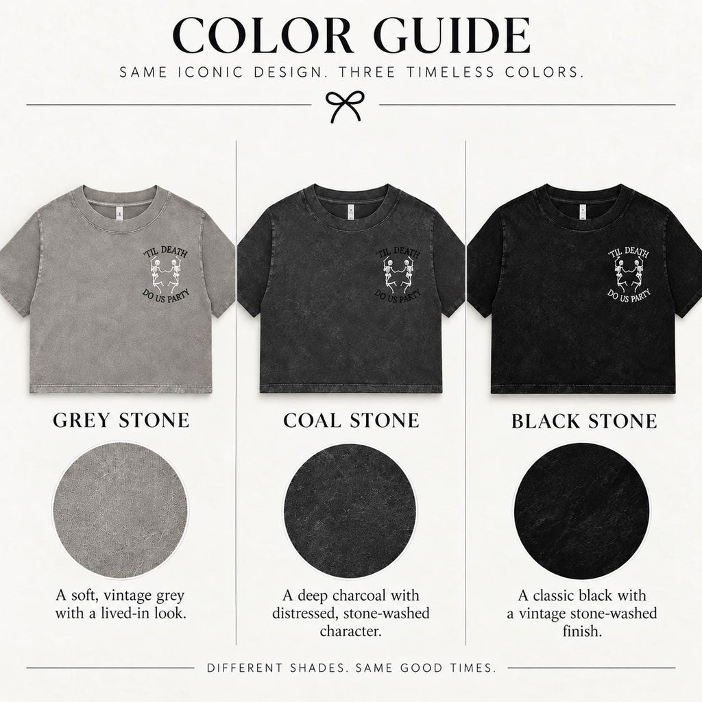Til Death Do Us Party Crop Top | Campfire Daisies Crop Tee | Women's Stone Wash Graphic T-Shirt