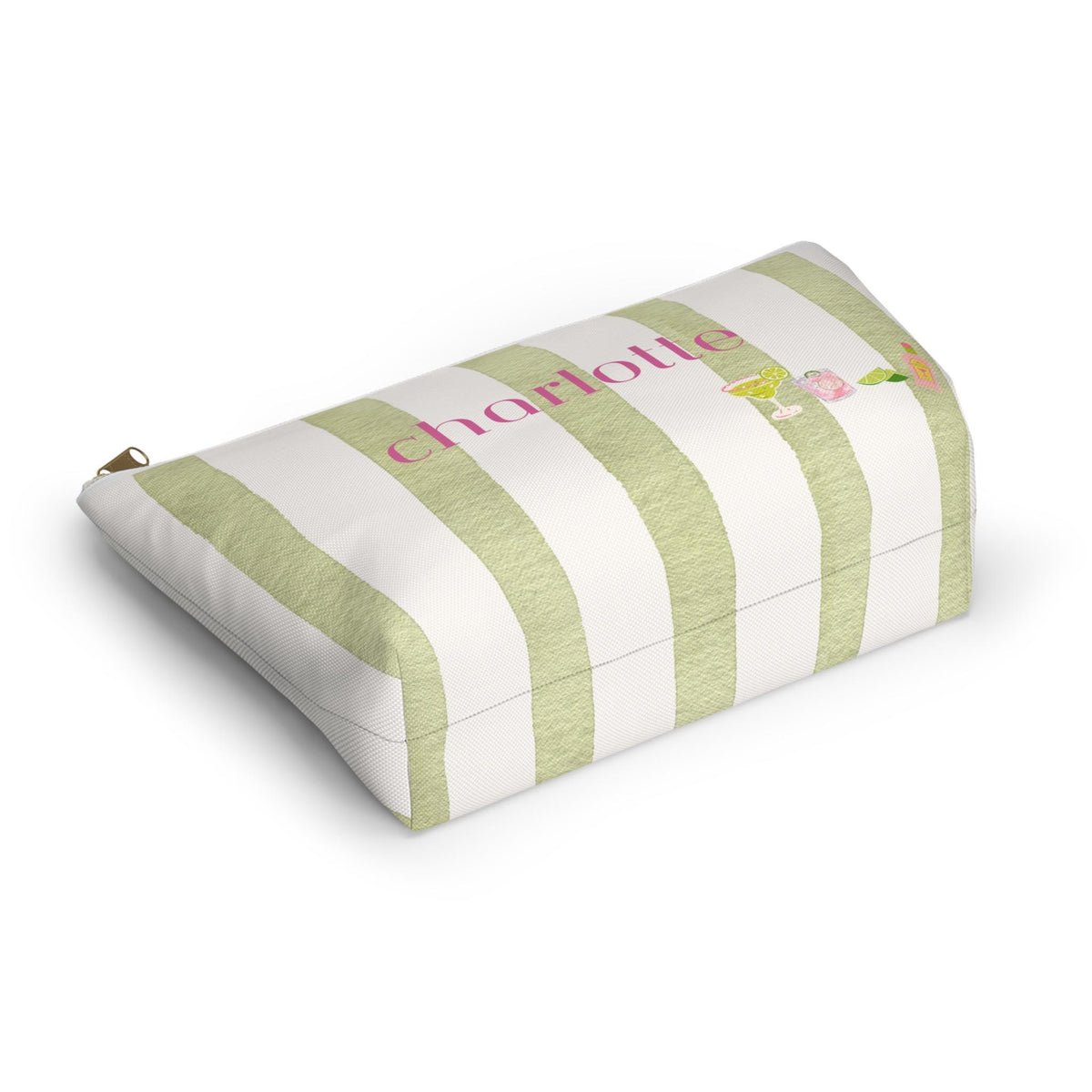 Personalized Accessory Pouch | Striped Margarita Cosmetic Bag | Margs & Matrimony themed gift bag