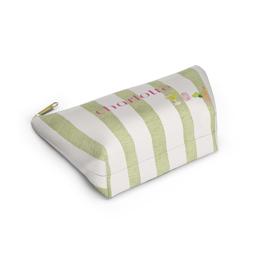 Personalized Accessory Pouch | Striped Margarita Cosmetic Bag | Margs & Matrimony themed gift bag