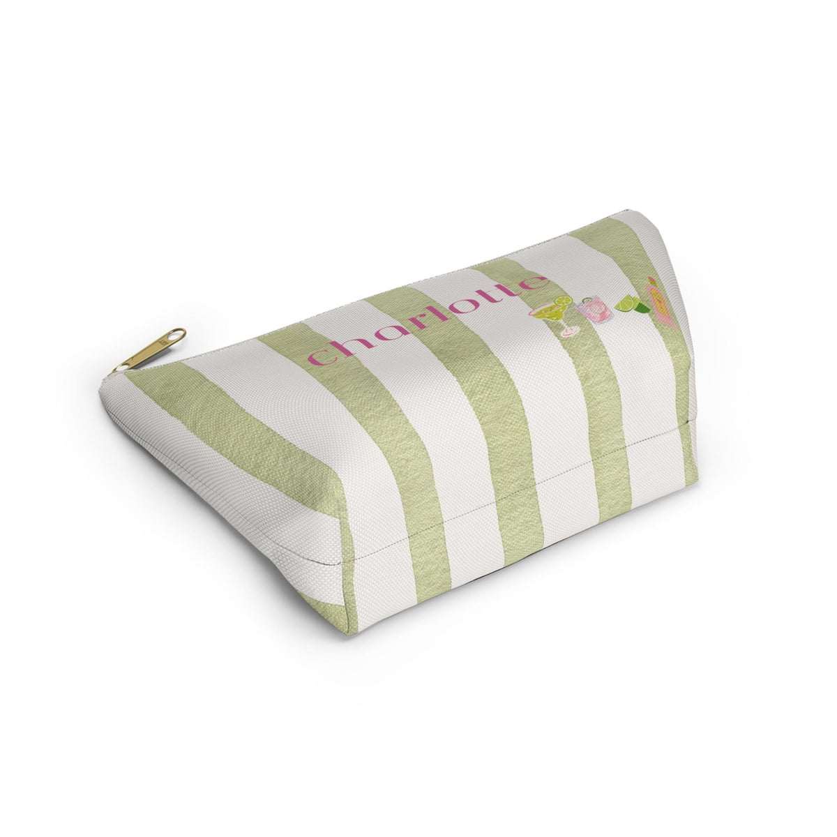 Personalized Accessory Pouch | Striped Margarita Cosmetic Bag | Margs & Matrimony themed gift bag