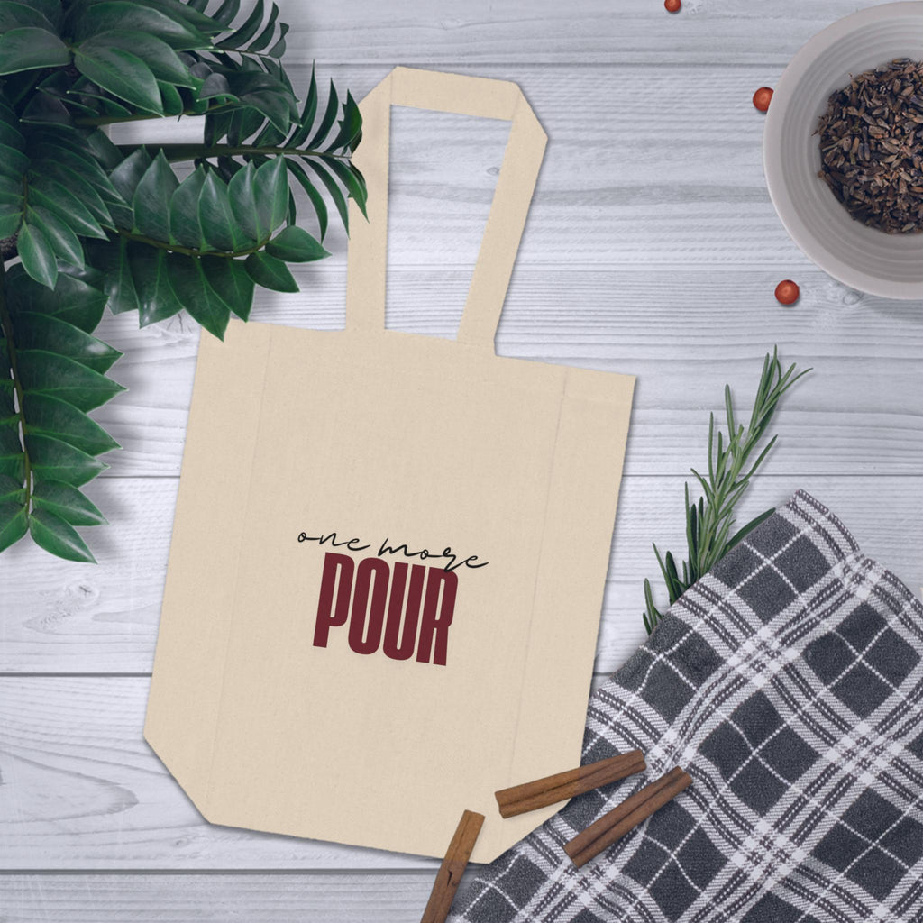 One More Pour Double Wine Tote | Heavy Cotton Canvas Bag