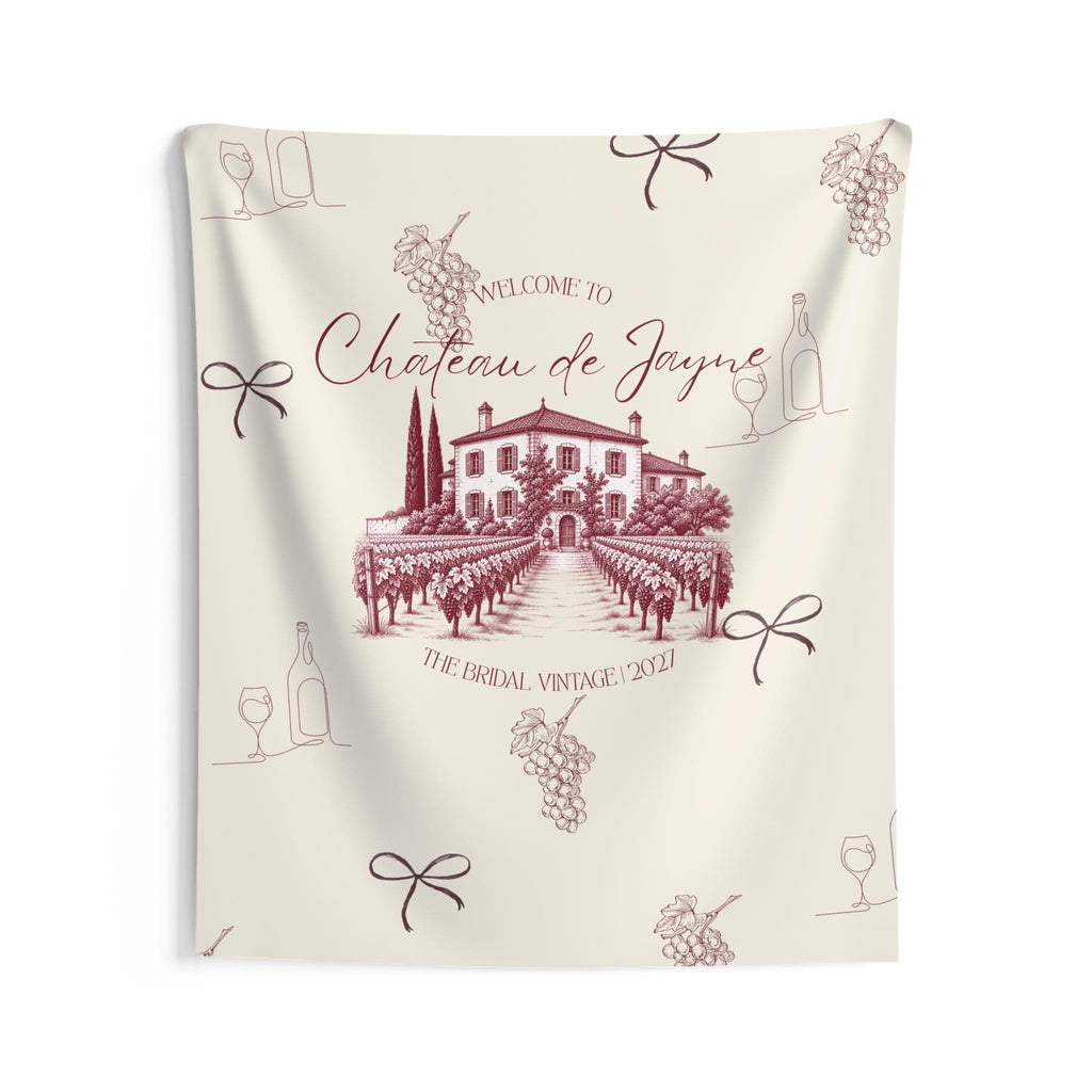 Vino before Vows Bachelorette Welcome Banner | Personalized Decor, Chateau de [Last Name]
