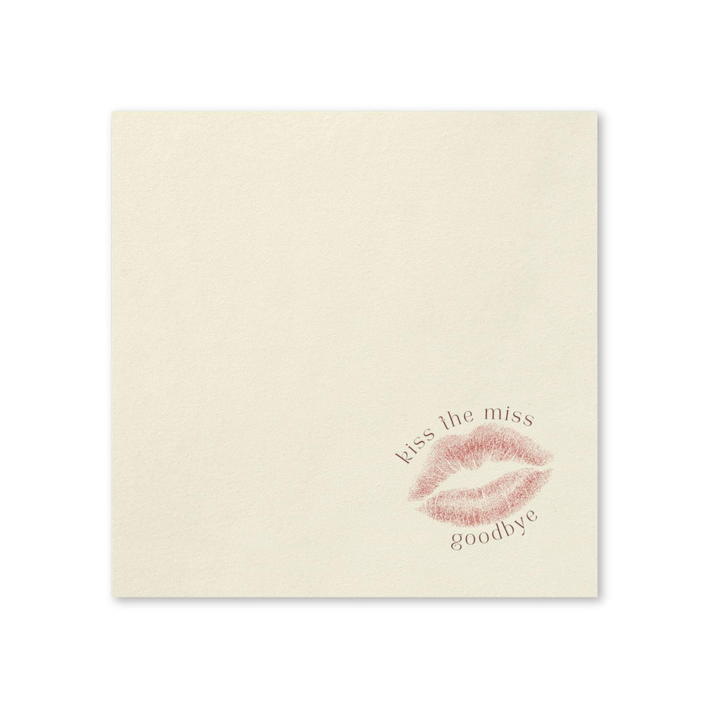 Kiss the Miss Goodbye Cocktail Napkins | Bachelorette, Bridal Shower Party Napkins