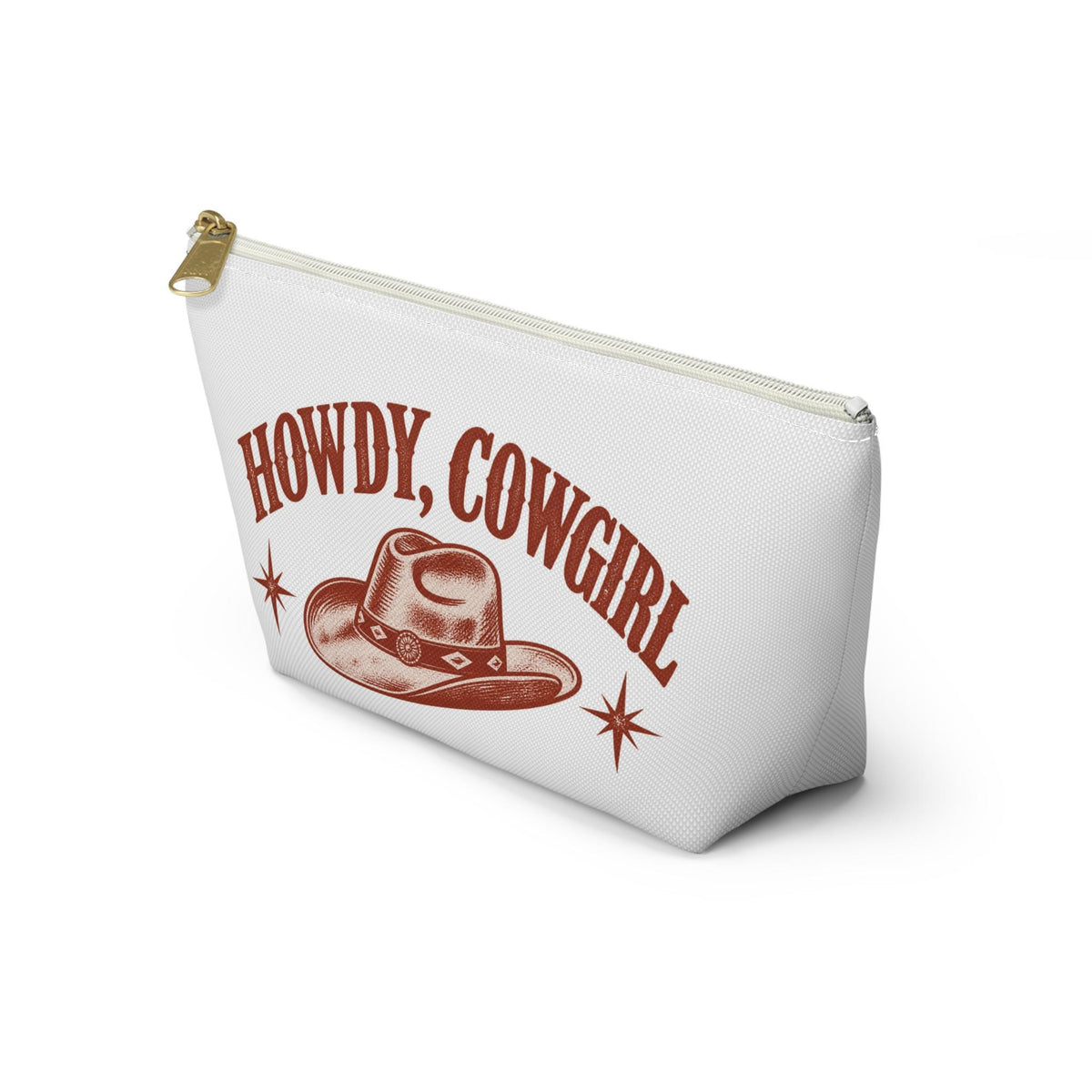 Howdy Cowgirl Accessory Pouch | Cowboy Hat Illustration | Front & Back Print