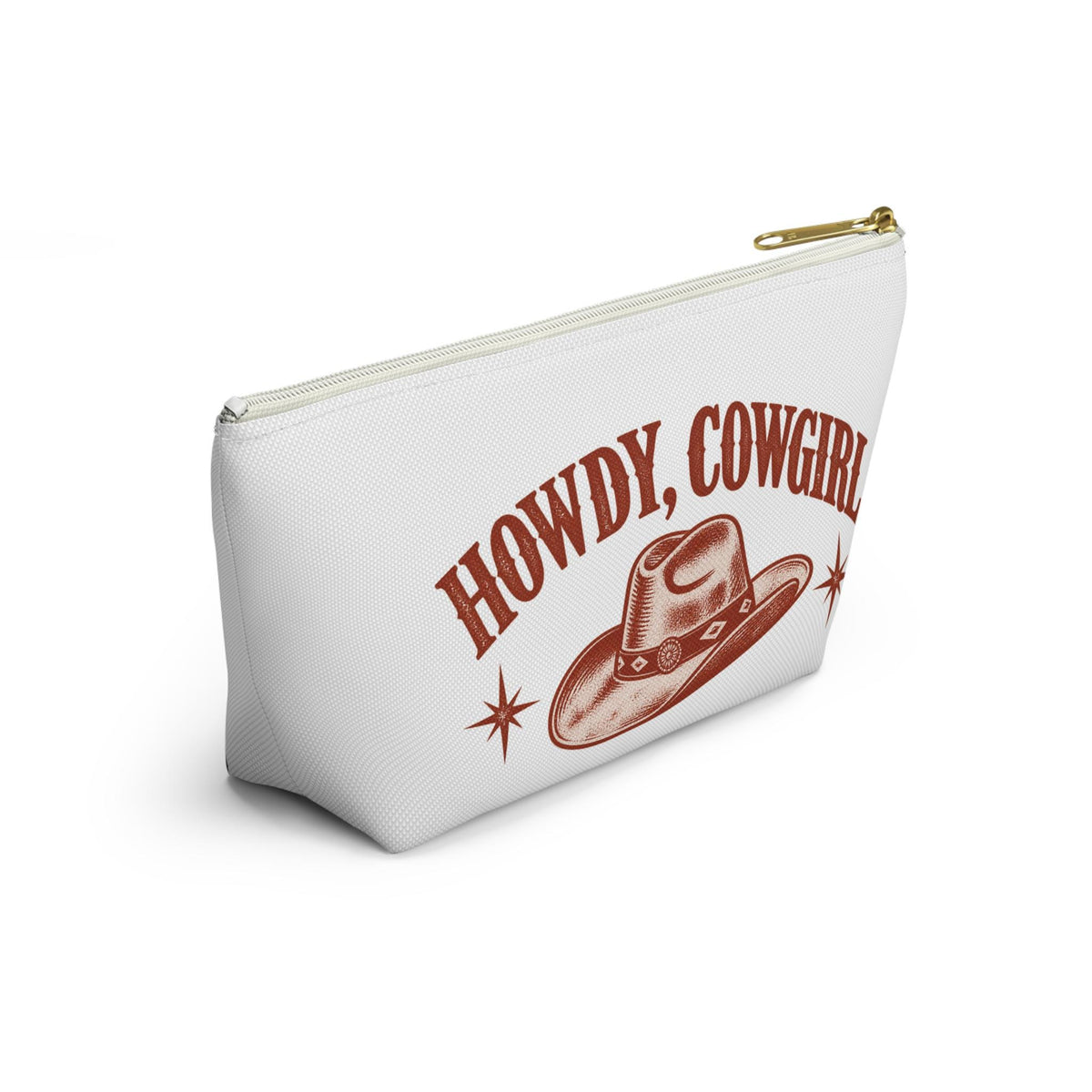 Howdy Cowgirl Accessory Pouch | Cowboy Hat Illustration | Front & Back Print