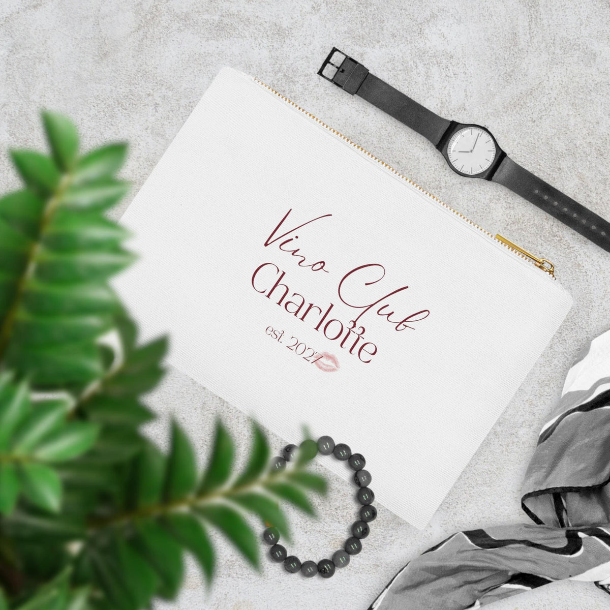 Vino Club Personalized Cosmetic Bag | Bridesmaid, Bridal Party Gift