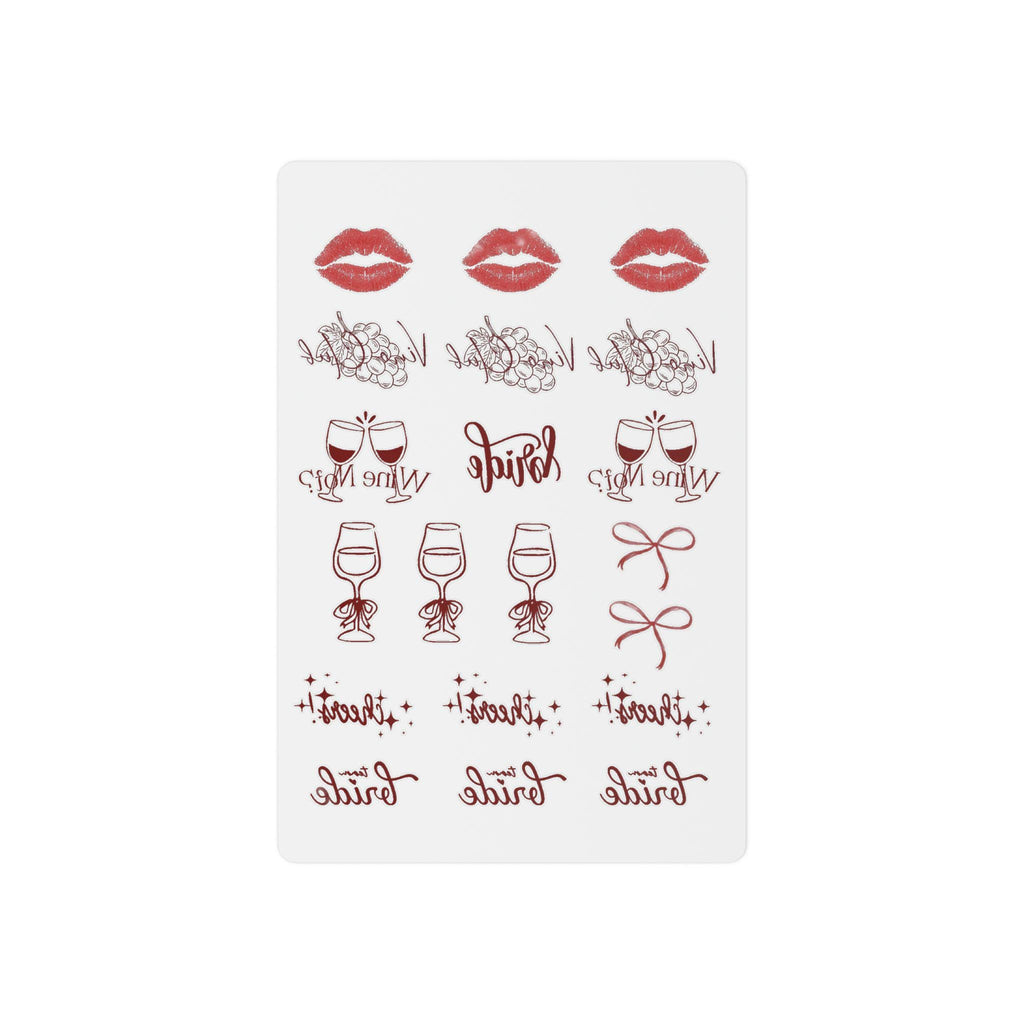 Vino before Vows Bachelorette Temporary Tattoos | Lips, Wine Glasses & Bows Temporary Tattoos | Bachelorette Party Favors