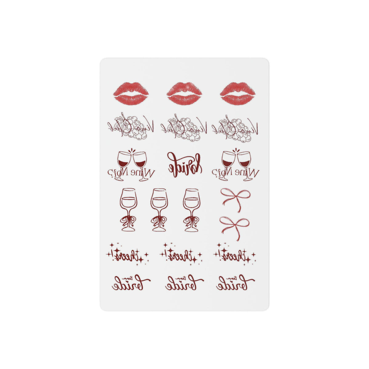 Vino before Vows Bachelorette Temporary Tattoos | Lips, Wine Glasses & Bows Temporary Tattoos | Bachelorette Party Favors