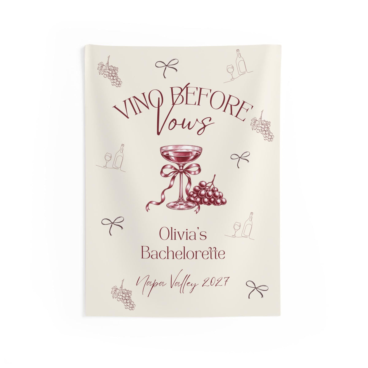 Vino Before Vows Event Banner | Wine Theme Welcome Sign
