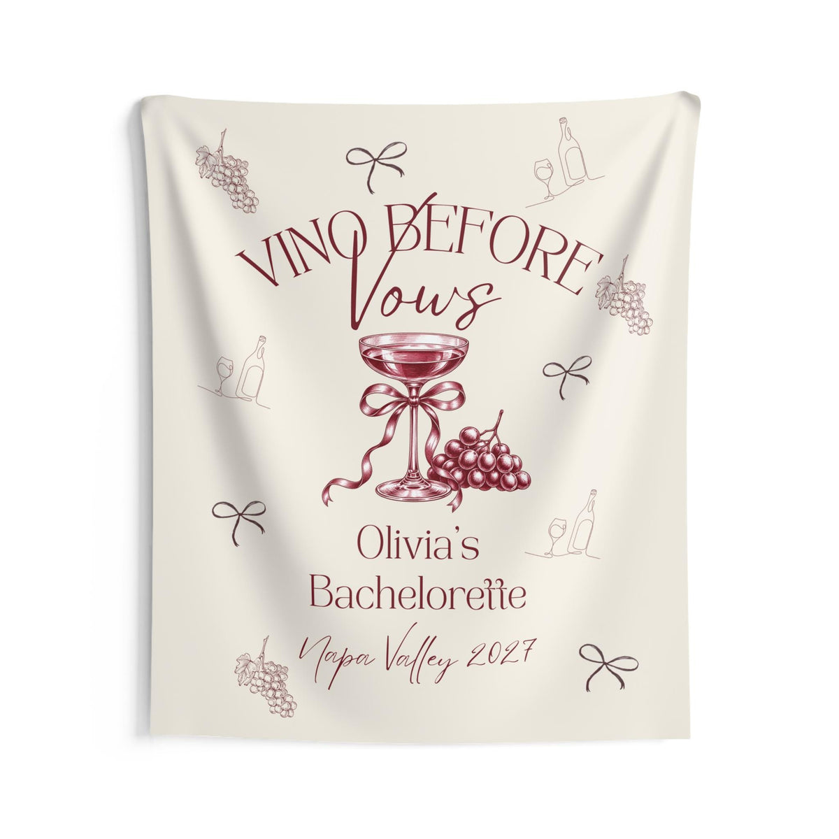 Vino Before Vows Event Banner | Wine Theme Welcome Sign