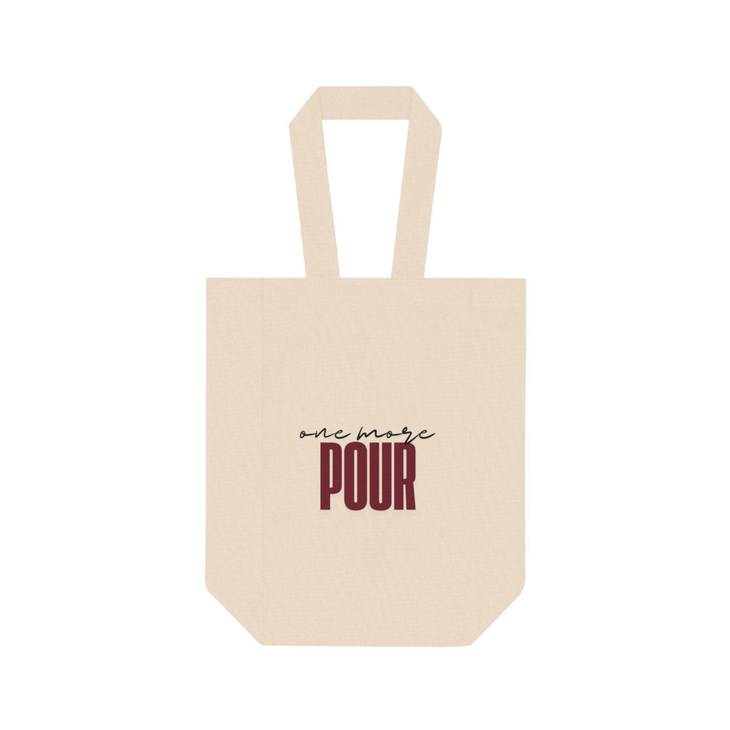 One More Pour Double Wine Tote | Heavy Cotton Canvas Bag