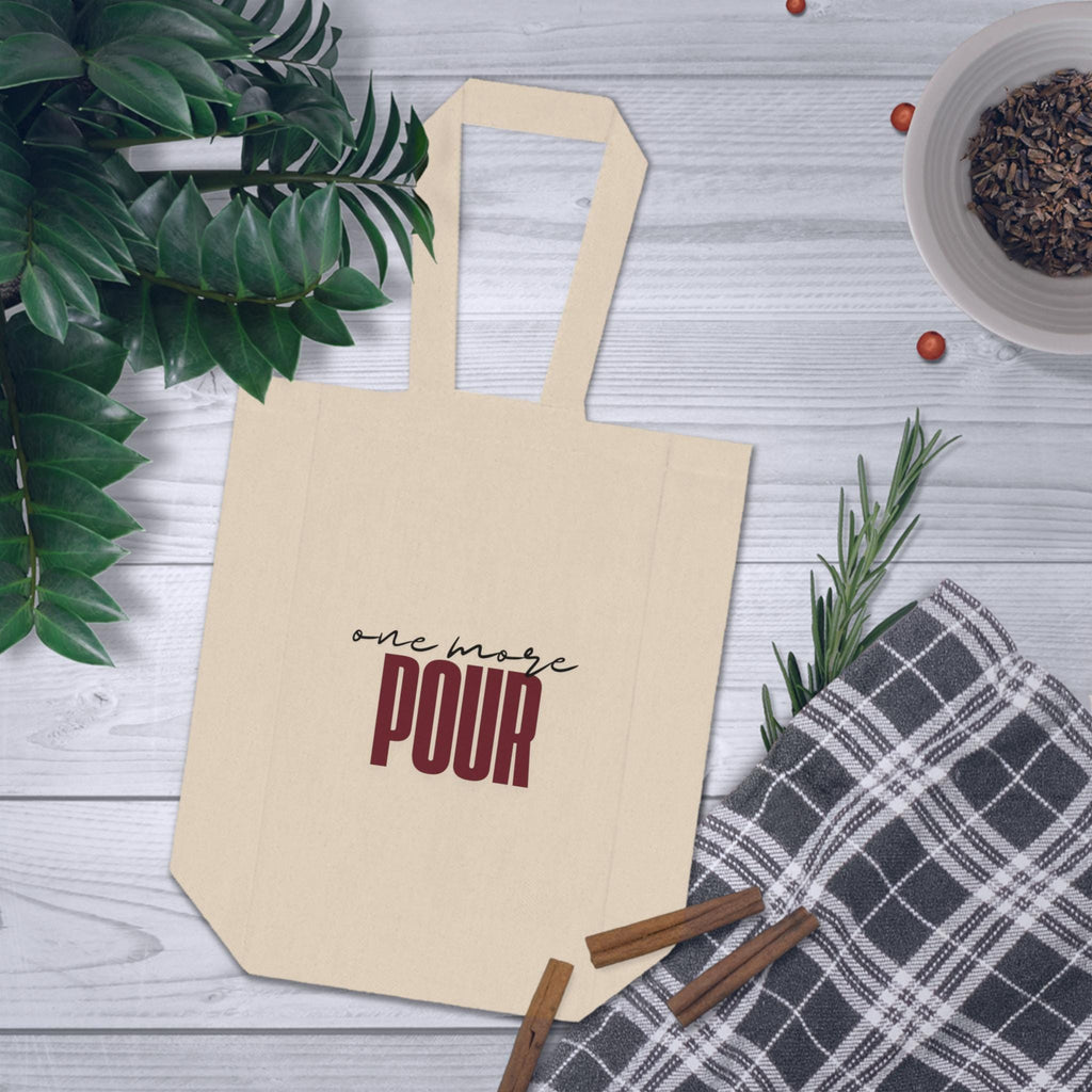 One More Pour Double Wine Tote | Heavy Cotton Canvas Bag