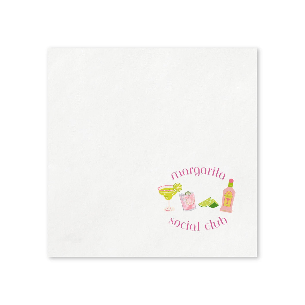 Margarita Social Club Cocktail Napkins | Margs & Matrimony Cocktail Lime Illustration