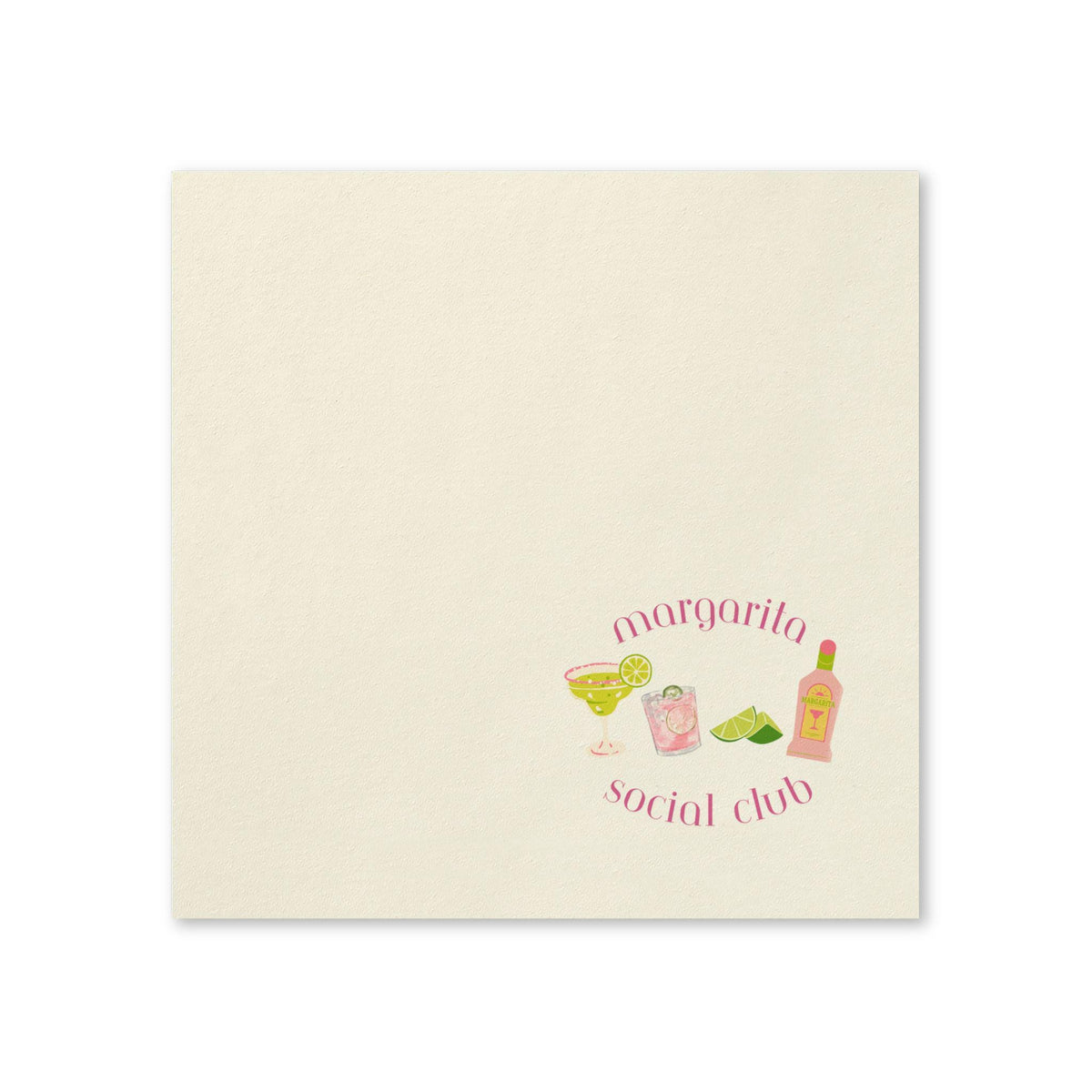 Margarita Social Club Cocktail Napkins | Margs & Matrimony Cocktail Lime Illustration