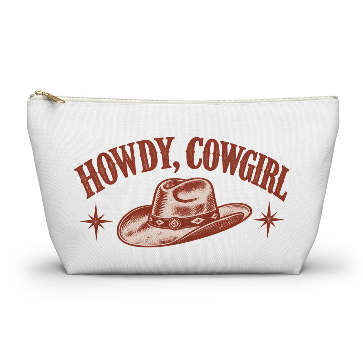 Howdy Cowgirl Accessory Pouch | Cowboy Hat Illustration | Front & Back Print