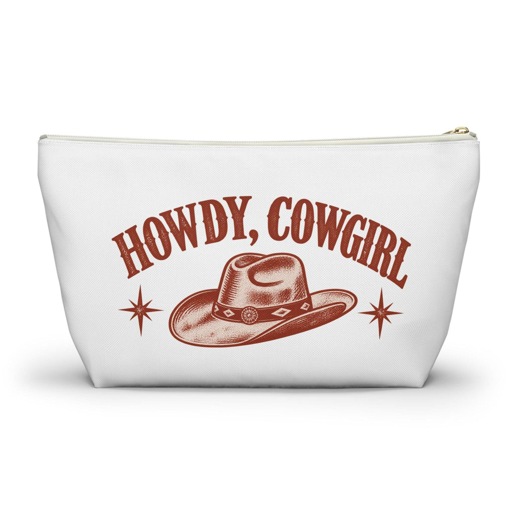 Howdy Cowgirl Accessory Pouch | Cowboy Hat Illustration | Front & Back Print