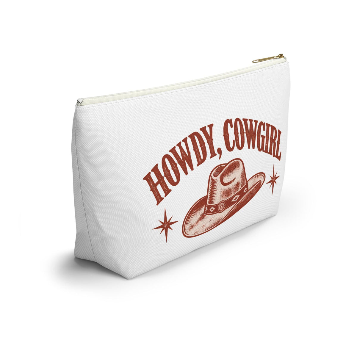 Howdy Cowgirl Accessory Pouch | Cowboy Hat Illustration | Front & Back Print