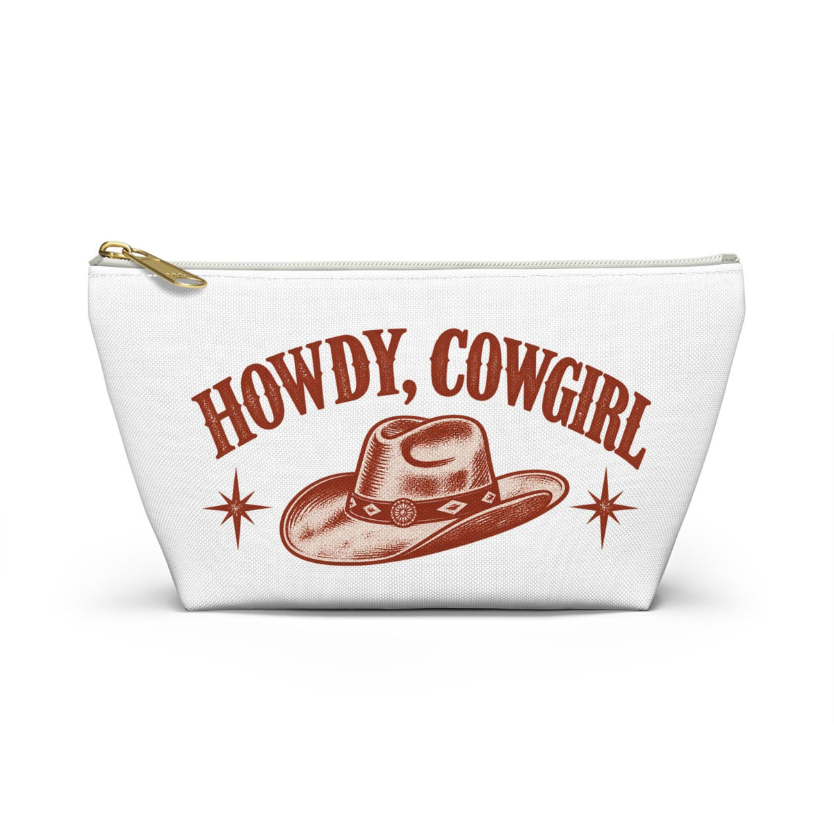 Howdy Cowgirl Accessory Pouch | Cowboy Hat Illustration | Front & Back Print