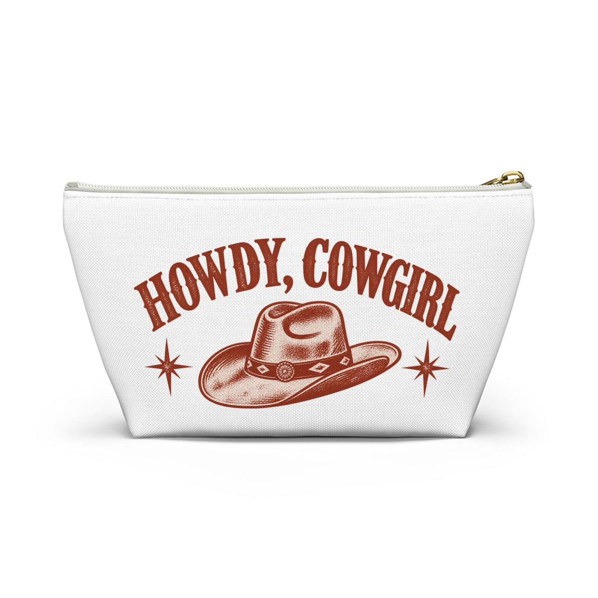 Howdy Cowgirl Accessory Pouch | Cowboy Hat Illustration | Front & Back Print
