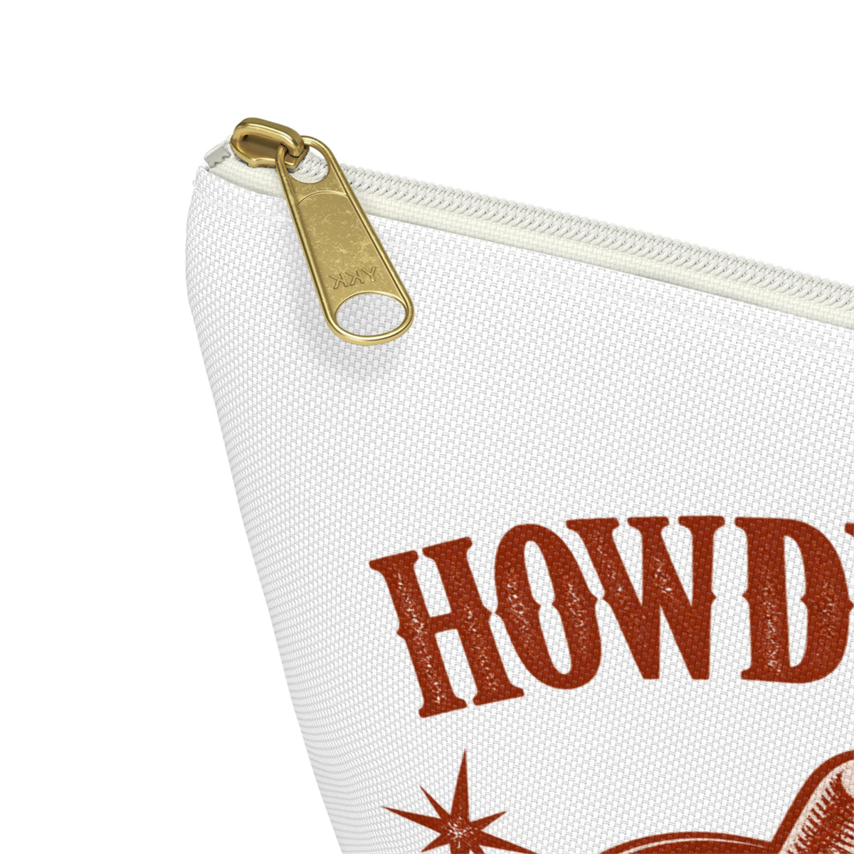 Howdy Cowgirl Accessory Pouch | Cowboy Hat Illustration | Front & Back Print